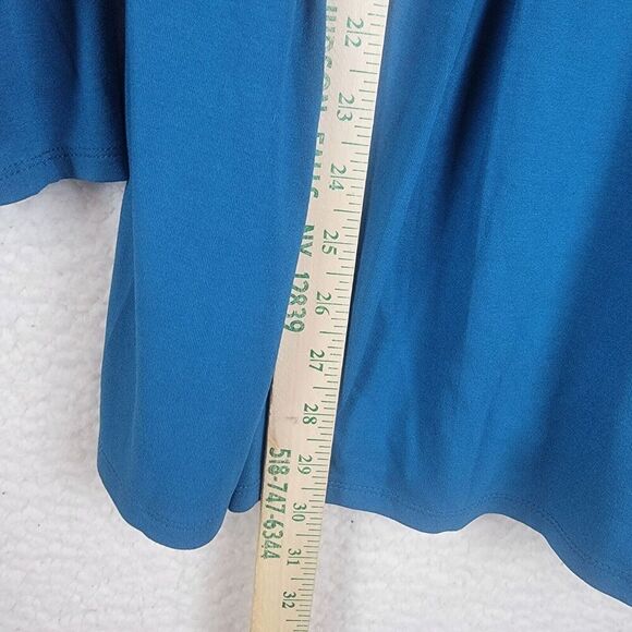 J. Jill Wearever Collection Single Button Cardigan Teal Womens Small Slinky - Picture 5 of 14
